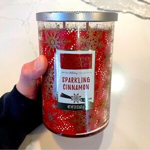 22 oz 2 wick Yankee Candle. Sparkling Cinnamon. Never burned.
